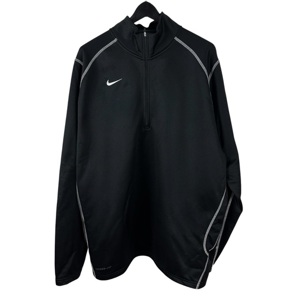 Mens Y2K Nike Therma Fit Micro Swoosh Pullover Quarter Zip Jacket Size 3XL - Picture 1 of 9